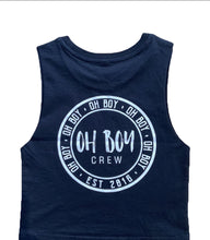 SIGNATURE OH BOY CREW BLACK TEE $25