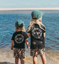 SIGNATURE OH BOY CREW BLACK TEE $25