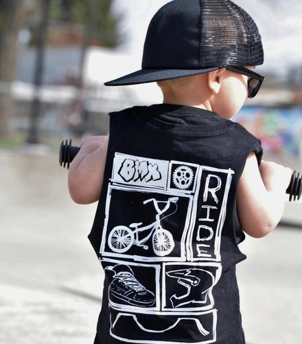 BMX SQUARE BLACK TEE $25