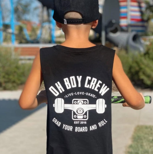 SKATER GRAB YOUR BOARD AND ROLL BLACK TEES ONLY $25